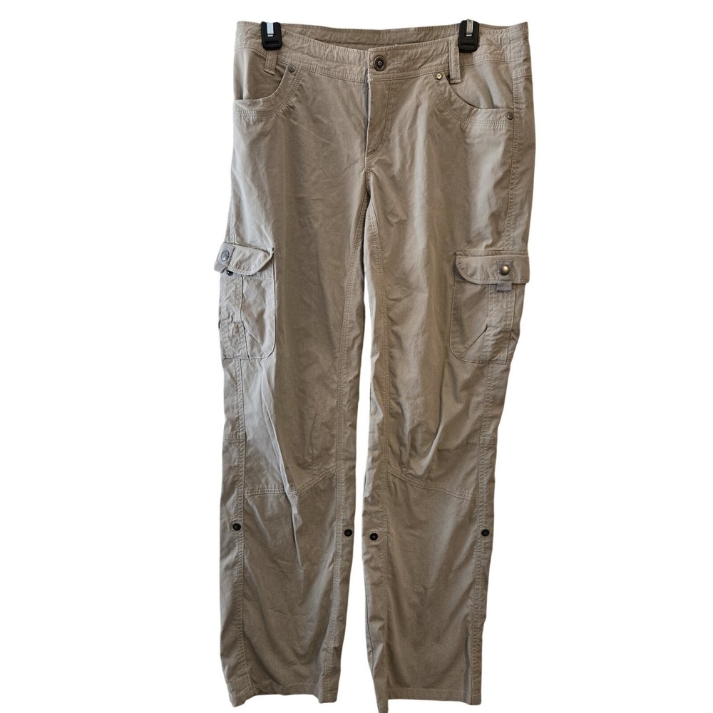 Kuhl Women Tan Khaki Cargo Hiking Pants Size 10 Reg Straight Leg Outdoor